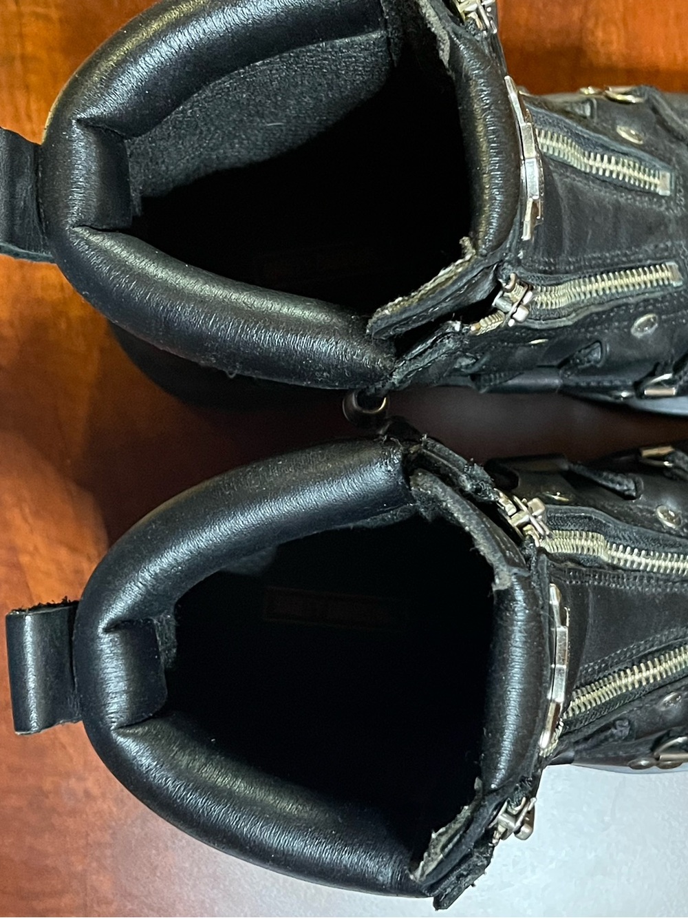 NWOT Unique Harley-Davidson Black Leather Lace-Up Leather Motorcycle Boots Sz 9 - Picture 13 of 15